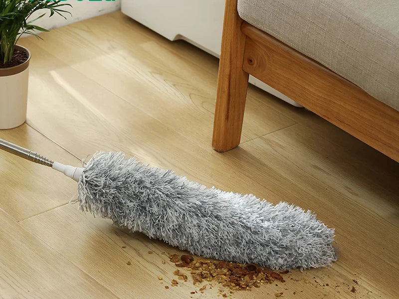 fluffy bendable cleaning brush with steel rod