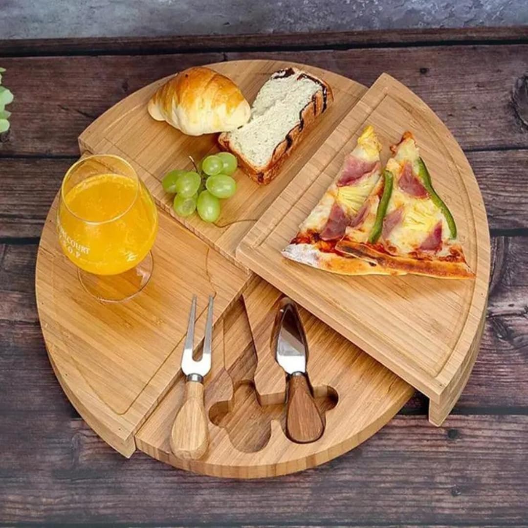 Round Wood Rotating Serving Plate