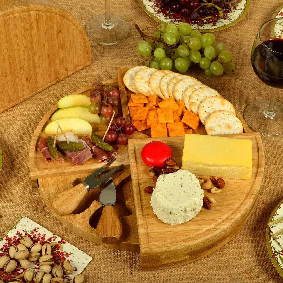 Round Wood Rotating Serving Plate