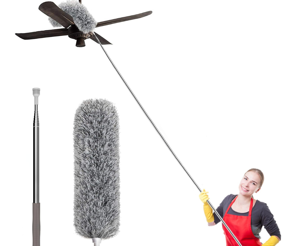 fluffy bendable cleaning brush with steel rod