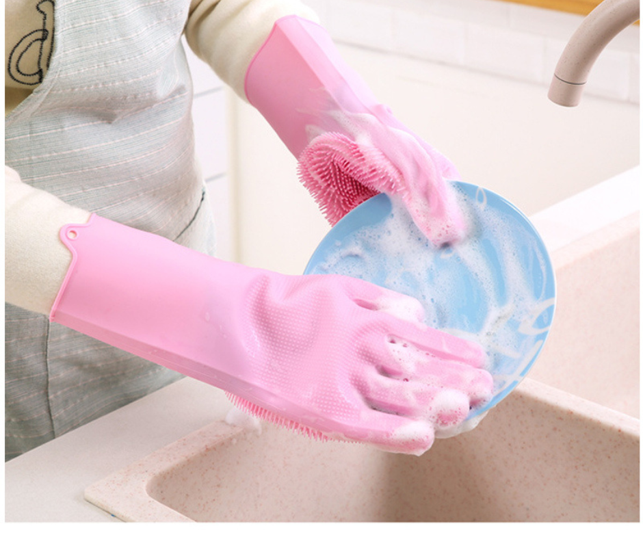 silicon dish washing gloves