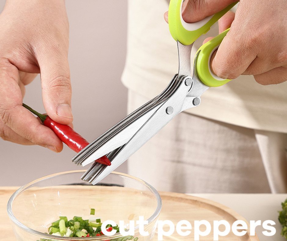 5 blades vegetable cutting scissor