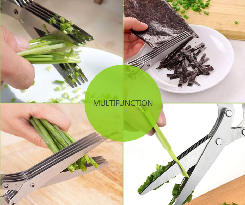 5 blades vegetable cutting scissor