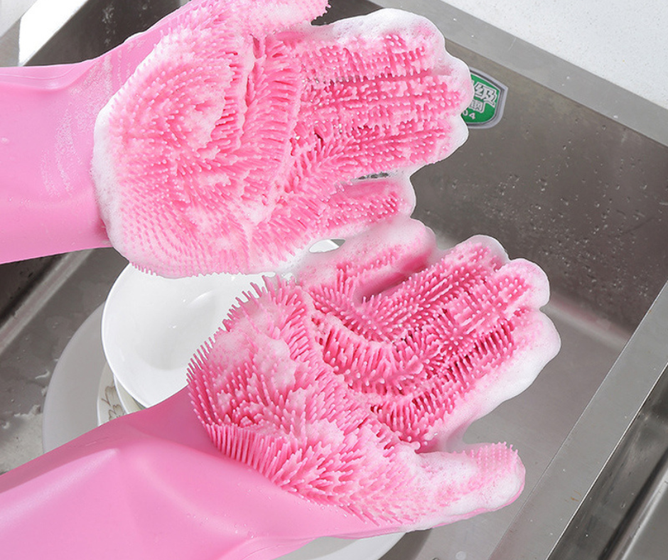 silicon dish washing gloves