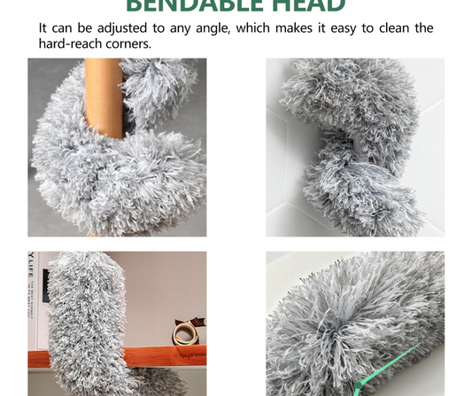 fluffy bendable cleaning brush with steel rod