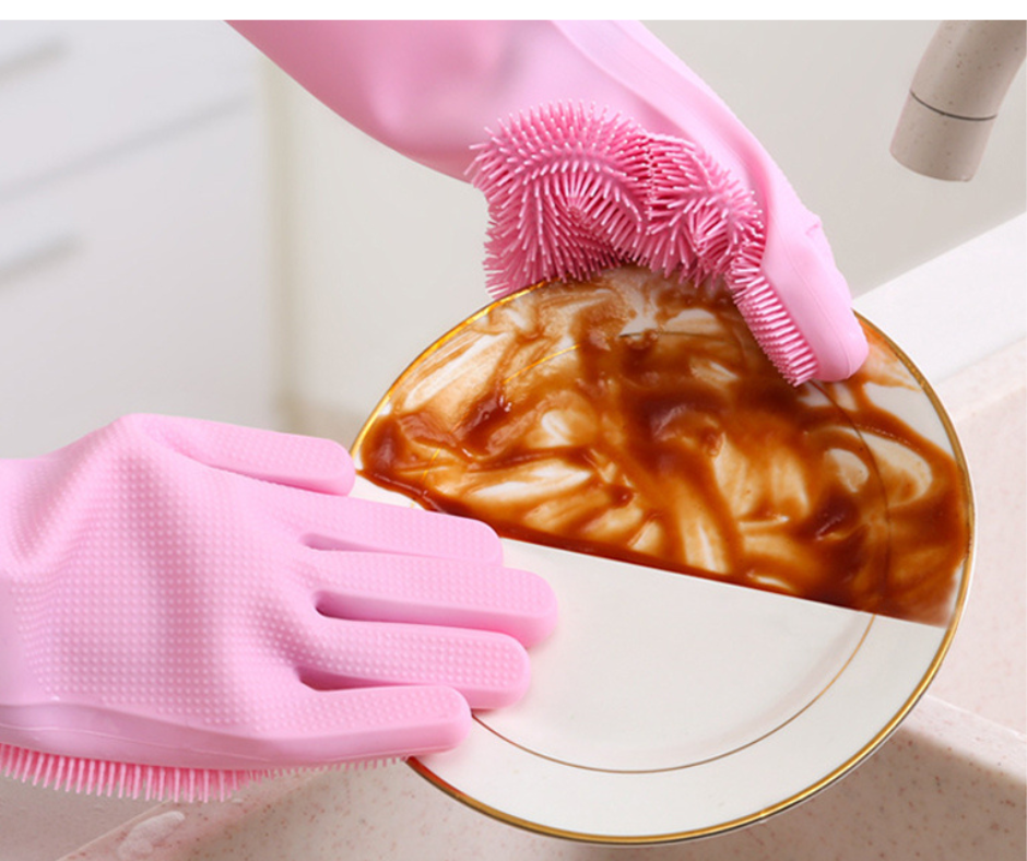 silicon dish washing gloves